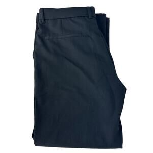 Plaid & Plain Mens Slim Fit Stretch Polyester Blend Black Dress Pants Slacks 34W